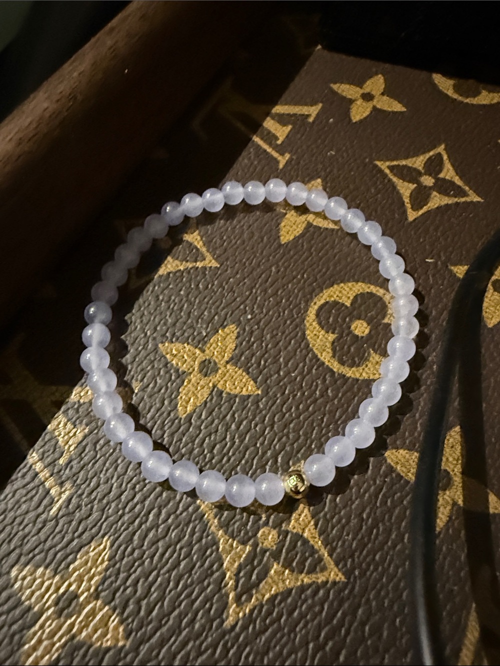 Gorjana Pale Lavender Bead Bracelet with Gold Accent